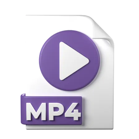 Tipo De Archivo MP 4 Representacion 3 D Sobre Fondo Transparente Tendencia De Aplicaciones Y Web De Diseno De Iconos Ui UX 3D Icon