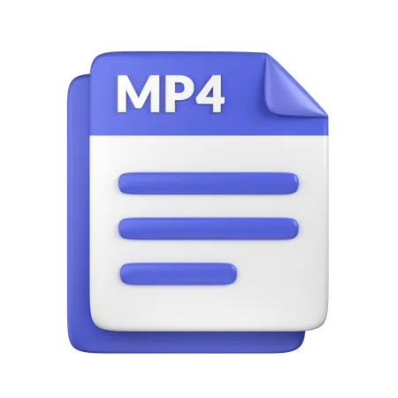 Icono De Archivo MP 4 3 D 3D Icon
