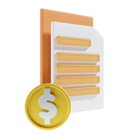 Archivo de pago en dólares  3D Icon