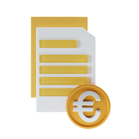 Archivo de pago en euros  3D Icon