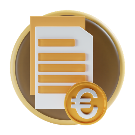 Archivo de pago en euros  3D Icon