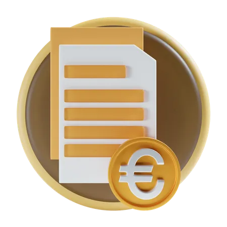 Archivo de pago en euros  3D Icon