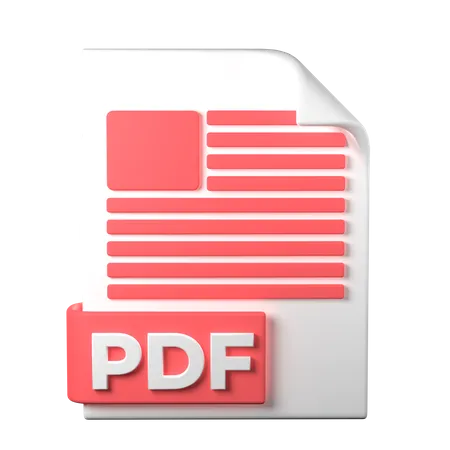 Tipo De Archivo PDF Representacion 3 D Sobre Fondo Transparente Tipo De Archivo De Tendencia Web Y De Aplicaciones De Diseno De Iconos Ui UX 3D Icon