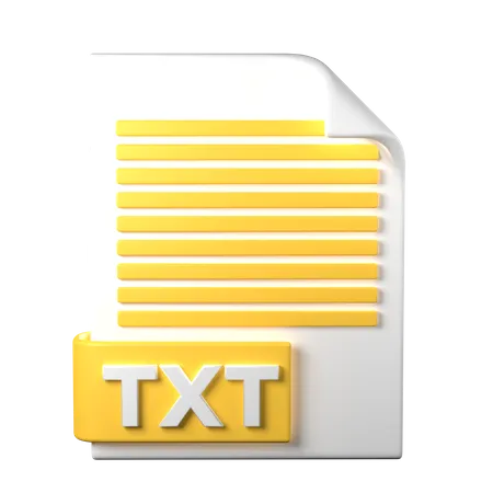 Tipo De Archivo TXT Representacion 3 D Sobre Fondo Transparente Tendencia De Aplicaciones Y Web De Diseno De Iconos Ui UX 3D Icon