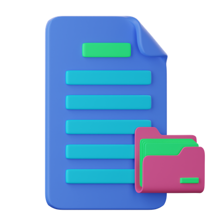 Archivo y carpeta  3D Icon