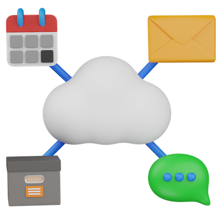 Archivos guardados en la nube  3D Icon