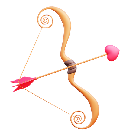 Arco de amor de Cupido  3D Illustration