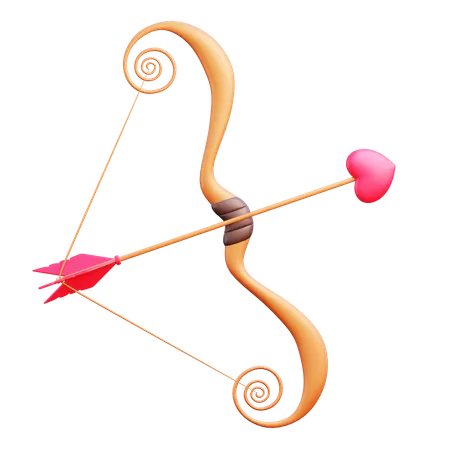 Arco de amor de Cupido  3D Illustration