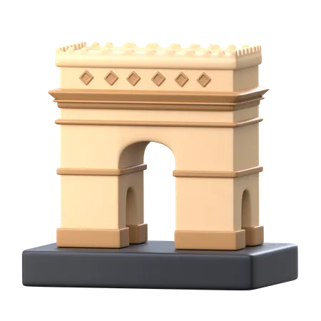 Icone Famoso Do Monumento 3 D Do Arco Do Triunfo 3D Icon