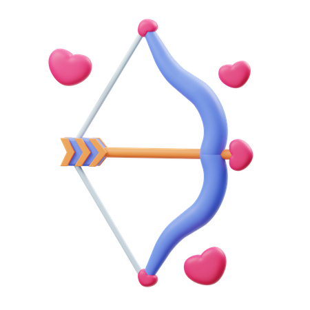 Arco e flecha do amor  3D Illustration