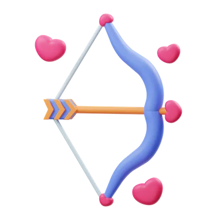 Arco e flecha do amor  3D Illustration