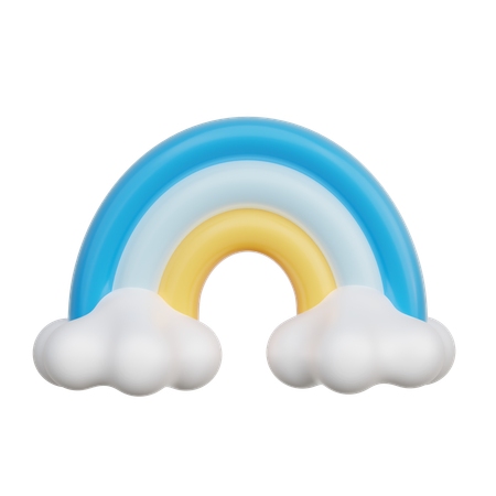 Arco-íris com nuvens  3D Icon