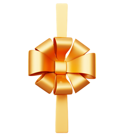 Laço de presente dourado em formato de flor  3D Icon