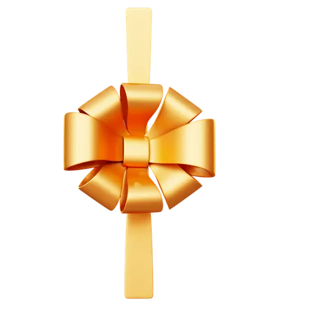 Laço de presente dourado em formato de flor  3D Icon