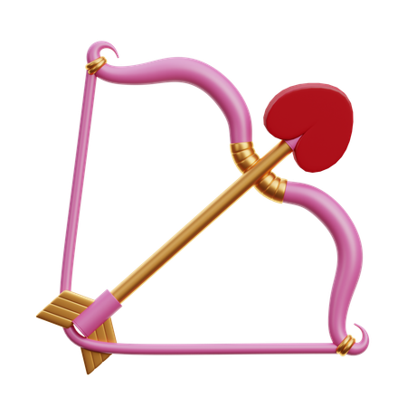 Arco y flecha de amor  3D Icon