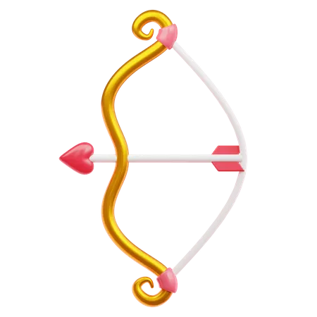 Arco De Cupido Dorado 3D Icon
