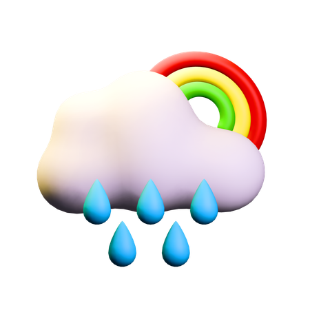 Clima lluvioso arcoiris  3D Icon