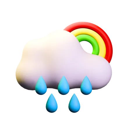 Clima lluvioso arcoiris  3D Icon