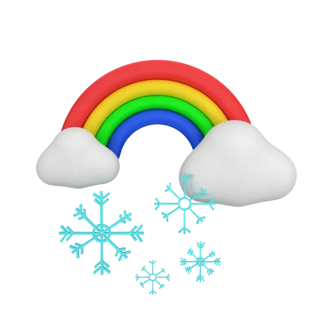 Arcoiris con nieve  3D Icon