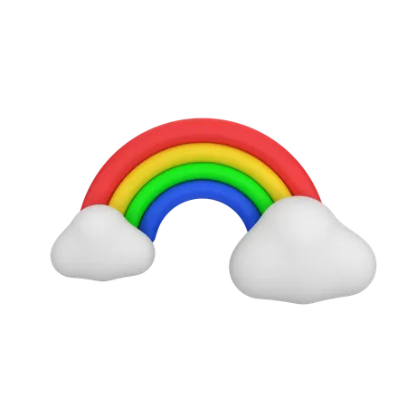 Arcoiris con nube  3D Icon