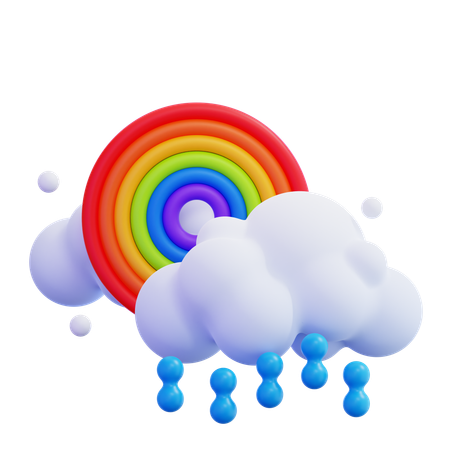 Arcoiris con nubes  3D Icon
