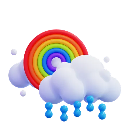 Arcoiris con nubes  3D Icon