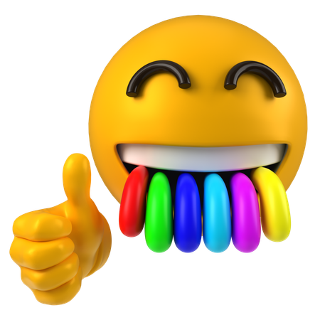 Emoticon arcoiris  3D Icon