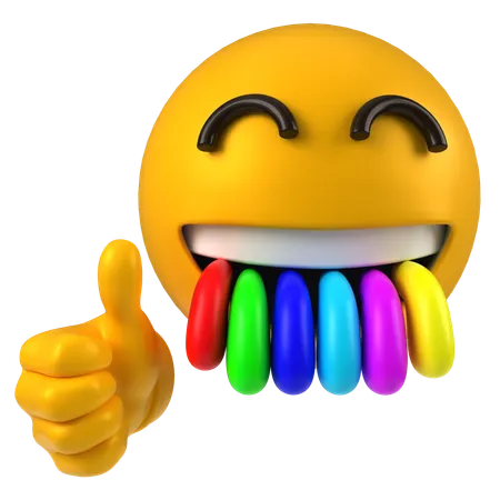 Emoticon arcoiris  3D Icon