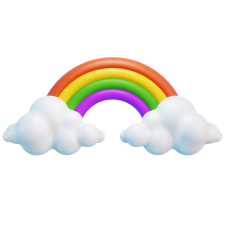 Arcoiris en la nube  3D Icon