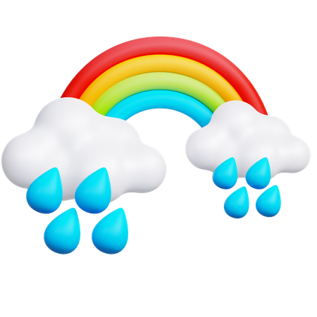 Arcoiris lluvioso  3D Icon