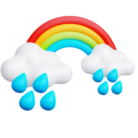 Arcoiris lluvioso  3D Icon