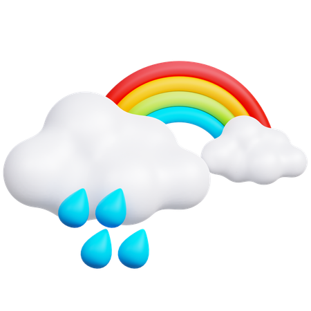 Arcoiris lluvioso  3D Icon