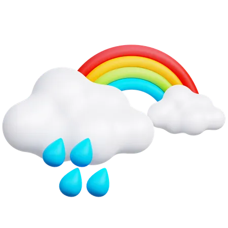 Arcoiris lluvioso  3D Icon