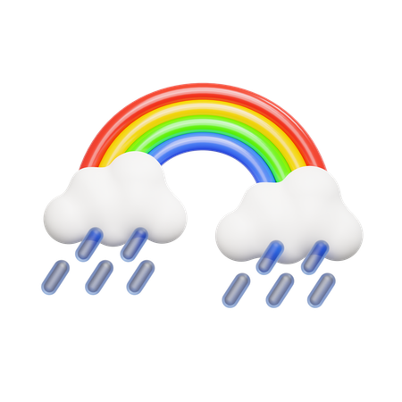 Arcoiris lluvioso  3D Icon