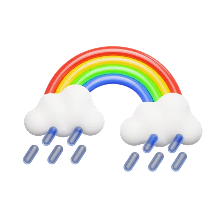 Arcoiris lluvioso  3D Icon