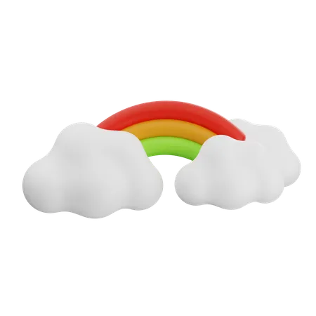 Arcoiris nublado  3D Icon