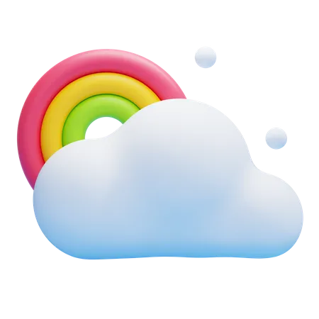 Arcoiris nublado  3D Icon