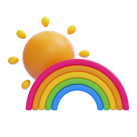 Arcoiris soleado  3D Icon