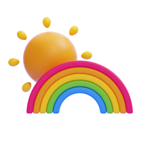 Arcoiris soleado  3D Icon