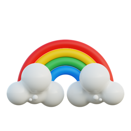 Arcoiris y nube  3D Icon