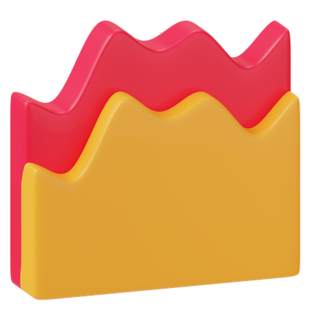 Area Chart  3D Icon