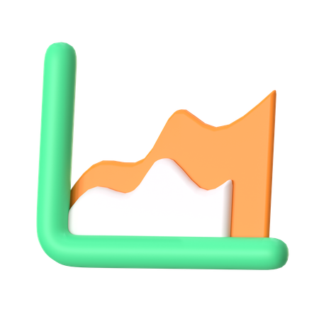 Area Chart  3D Icon