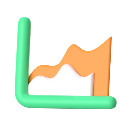 Area Chart  3D Icon