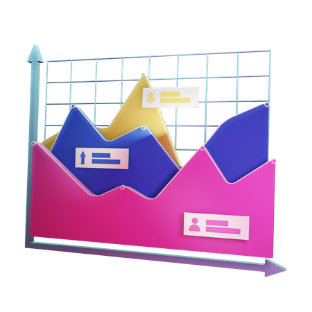 Area Chart  3D Icon