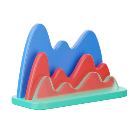 Area Chart  3D Icon