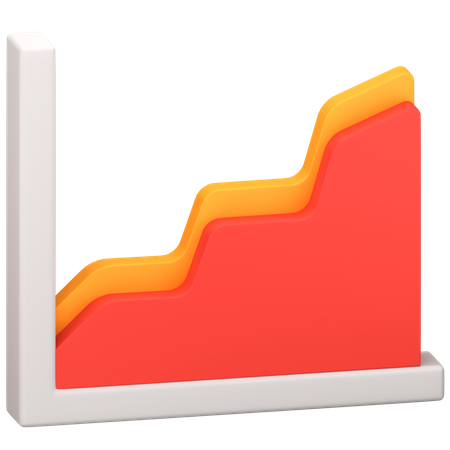 Area Chart  3D Icon