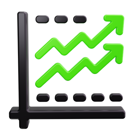 Area Chart  3D Icon