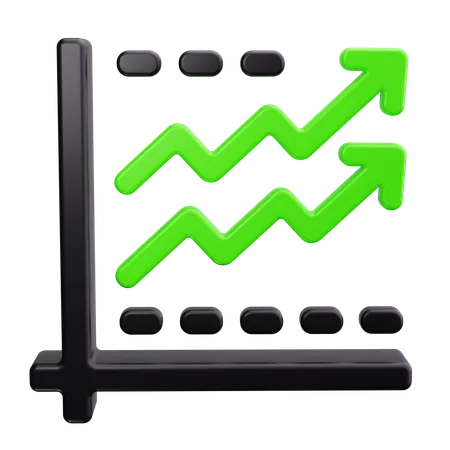 Area Chart  3D Icon