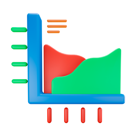 Area Chart  3D Icon