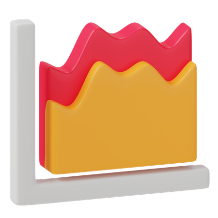 Area Chart  3D Icon